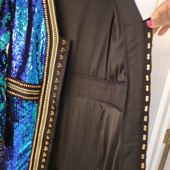 Anisha Green Premium Embellished Sequin shirt dress - Picture 4 of 15